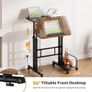 Height Adjustable Standing Desk with Tilting Table Top and Wheels 60 x 60cm Image 5