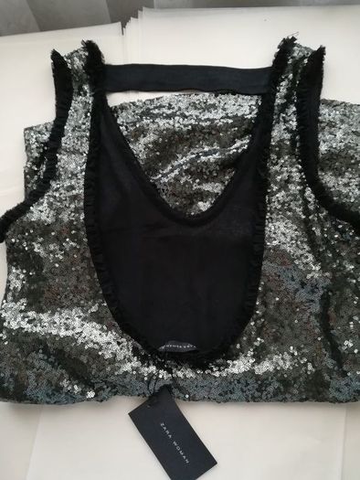 Silver-black Zara dress size M(12) with matching clutch and necklace