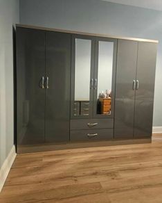 6 Door High Glass Wardrobes