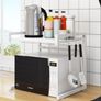 Extendable Microwave Oven Rack 2-Tier Heavy Load Microwave Shelf Image 6
