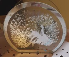 Peacock glass tea light holder