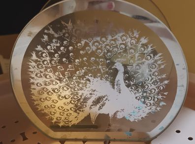 Peacock glass tea light holder