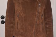Biker style suede leather jacket UK 14 in excellent condition see last two photos for exact measurements and see third last photo for slight sign of wear FREE STANDARD POSTAGE INCLUDED