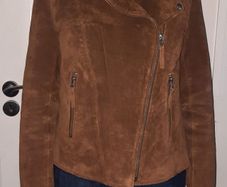 Biker style suede leather jacket UK 14 in excellent condition see last two photos for exact measurements and see third last photo for slight sign of wear FREE STANDARD POSTAGE INCLUDED