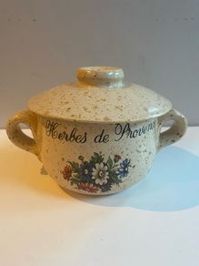 Vintage ceramic Herbes  de Provence  lidded dish