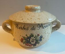 Vintage ceramic Herbes  de Provence  lidded dish