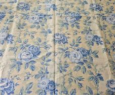 Laura Ashley Pelham Stripe Blue Roses Fabric