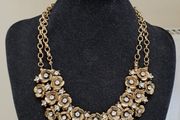 Vintage Gold Floral Statement Necklace