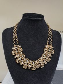 Vintage Gold Floral Statement Necklace