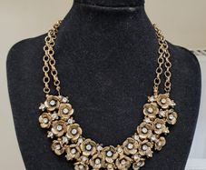 Vintage Gold Floral Statement Necklace
