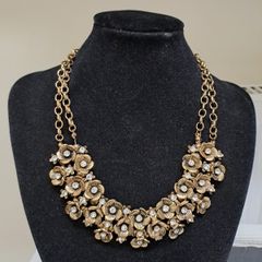 Vintage Gold Floral Statement Necklace