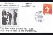 1976 Canada cover commemorating The first time Britain has ever won any medal in the Pentathlon tying 8c Olympic Commemorative Stamp with Olympic stamp cancel