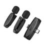 Hoco L15 Dual IP & Type-C Crystal Lavalier Wireless Digital Microphone Black Image 2