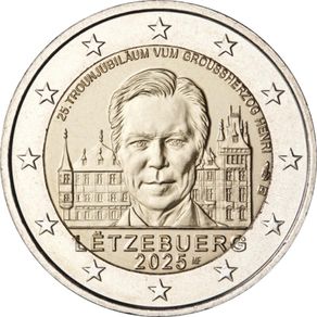Luxembourg 2 Euro Commemorative Coin 2025 - 25th Anniversary of Grand Duke Henry's Accession to the Throne. Uncirculated.