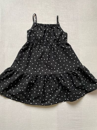 Girl's Black & White Polka Dot Summer Dress | Size 3-4 yrs