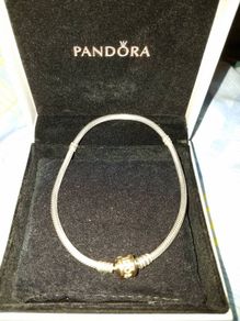 Pandora Sterling Silver Bracelet With 14K Gold Clasp