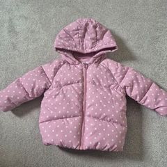 Primark Puffer Coat in Pink Polka Dot 6-9 months