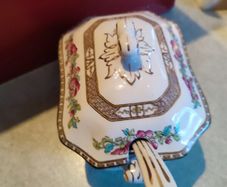 Vintage bridgwood Indian tree Gravy boat or soup tureen with Ladle
