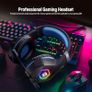 Gaming Headset Stereo Surround Sound Gaming Headphones with Breathing RGB Light & Adjustable Mic for PS4 PS5 PC Xbox One Laptop Mac Image 7
