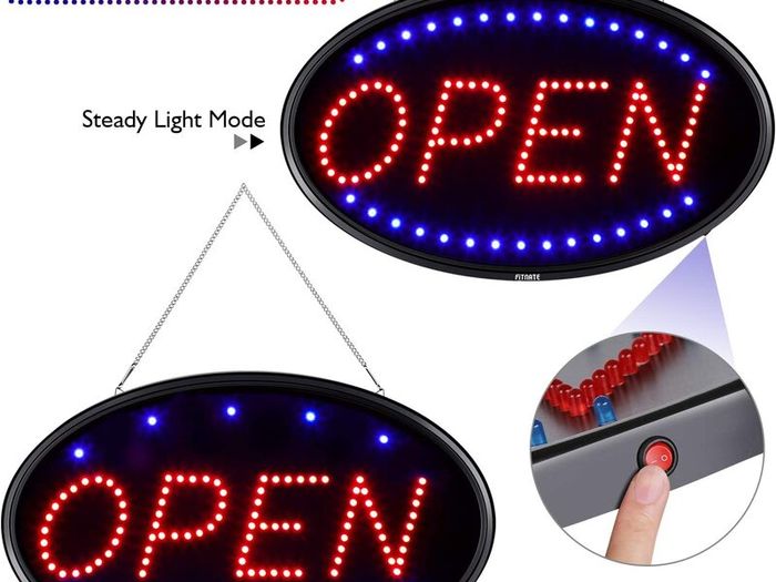 Brighter & Larger Advertising Board Electric Lighted Display with Close Sign, Flashing or Steady Mode for Business, Holiday, Window, Bar, Hotel