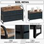 _Chest of Drawers with 5 Drawers Suede Fabric Cabinet Low Sideboard Vintage Highboard Metal Cabinets Organiser TV Cabinet Small Kitchen Bedroom Office Living Room Black + Grey Wood + Steel Image 5