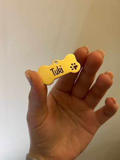 Personalised Engraved Gold Dog tag