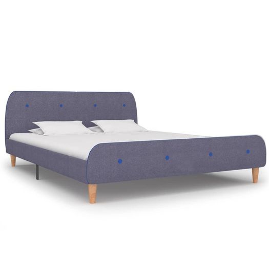 Bed Frame Light Grey Fabric 150x200 cm