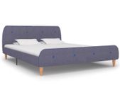 Bed Frame Light Grey Fabric 150x200 cm
