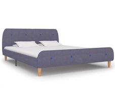 Bed Frame Light Grey Fabric 150x200 cm