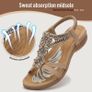 Brand New Women's Bohemian Flat Beach Sandals Casual - Beige Image 4