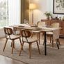 Dining Room Chairs, Set of 2, PU Leather Kitchen Chairs with Rattan Backrest, Accent Chairs Made of Wood for Dining Room, Living Room, Kitchen (Beige) Image 7