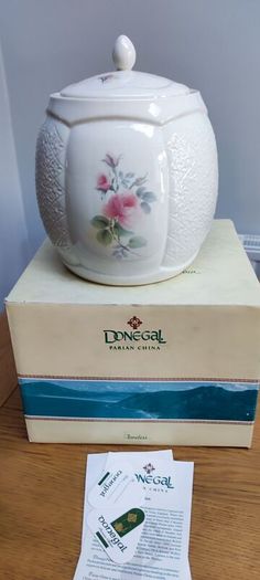 Donegal Parian Irish Rose Biscuit Barrel