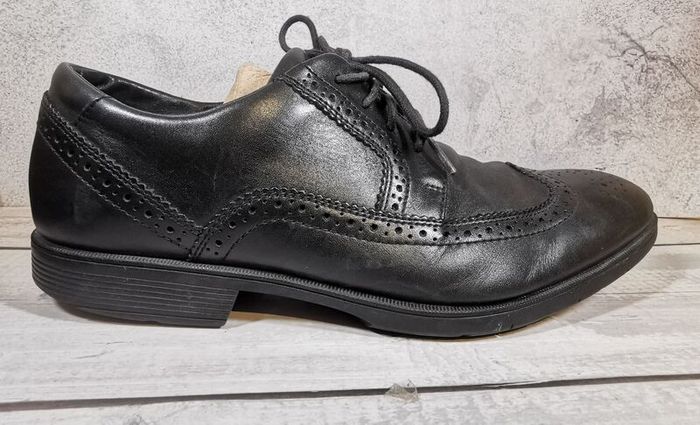 Rockport Adidas Adiprene Oxford Mens Brogue Leather Dress Shoe Black Size UK8