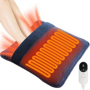 Heated Electric Pad for Foot, Double-Sided Heating, 9 Fast Heating Settings 2H Auto Shut Off, Electric Fast Heat Pad with Heat Settings Navy Blue