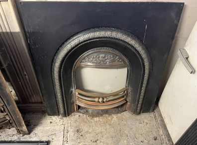 Original victorian cast-iron fireplace insert