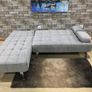 Silver Grey Luxury Corner Sofa Bed with Chaise Longue Image 3