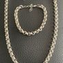 Antique Silver Plated Rolo Chain & Bracelet Image 4
