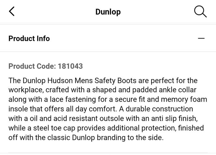 mens dunlop hudson safety boots uk12