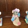 Vintage Merry Mousetails miniature ornaments x5 Image 4