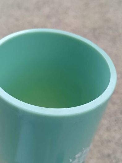 Art Deco Green Opaline Glass Vase..12.5 Inches