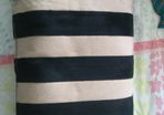 Oversized Striped set of cushions Black & tan/beige
