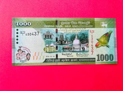 Sri Lanka  1000  Rupees. 2018   Pick 130a   COMMEMORATIVE ISSUE ( Uncirculated )