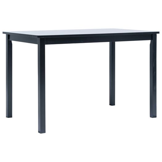 5 Piece Dining Set Solid Rubber Wood Black