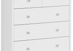 Chest of Drawers  Beech OR White with 5 Drawers Multi-Purpose Sideboard Flat for Hallway Modern Sideboard Timeless Sideboard