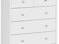 main image for ad Chest of Drawers  Beech OR White with 5 Drawers Multi-Purpose Sideboard Flat for Hallway Modern Sideboard Timeless Sideboard