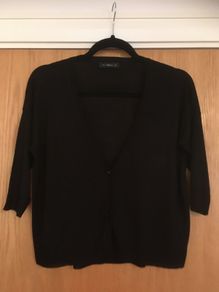 ZARA Black Cropped Cardigan M New