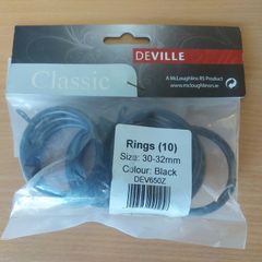 DeVille 30-32mm black curtain rings
