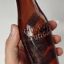 401 - Vintage Thos Power Dungarvan Dark Amber Glass Collectible Decorative Bottle Image 3