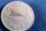Irish Sixpence Coin. 1964.