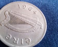 Irish Sixpence Coin. 1964.
